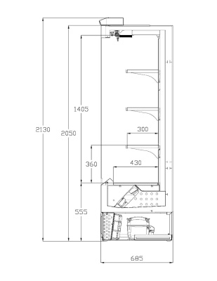 Горка холодильная KIFATO ПРАГА 1875х675х2050 (открытая)